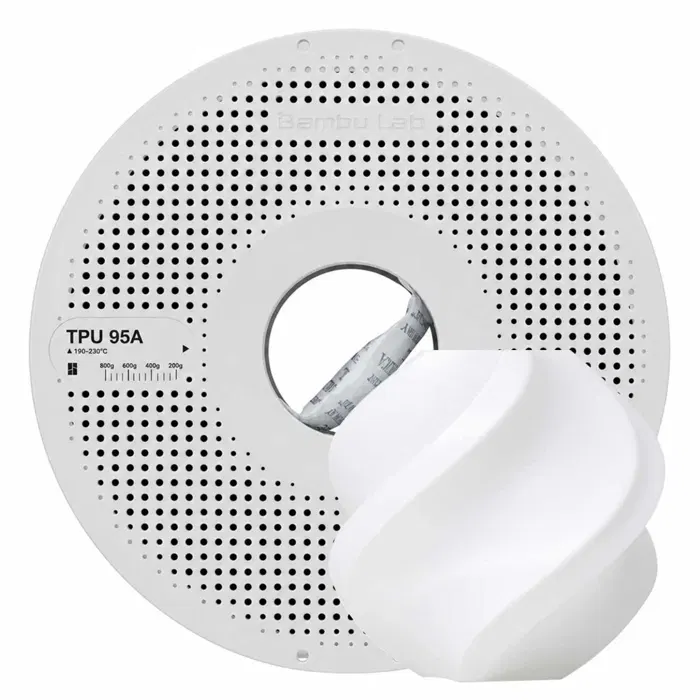 Bambu Lab BAMBU TPU 95A HF - BRANCO COM CARRETEL BAMBULAB