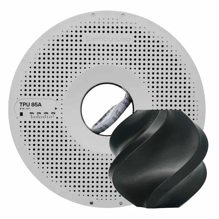 Bambu Lab BAMBU TPU 85A - PRETO - COM CARRETEL REUTILIZÁVEL BAMBU