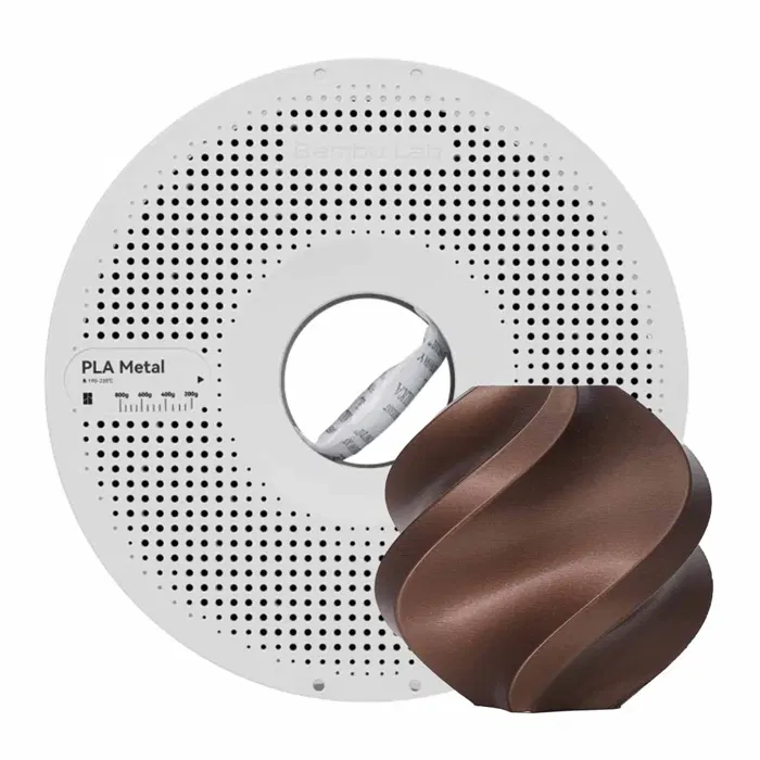 Bambu Lab PLA METAL - COBRE MARROM METALICO - COM CARRETEL BAMBULAB