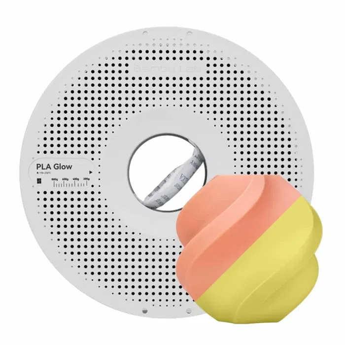 Bambu Lab PLA GLOW - GLOW LARANJA - COM CARRETEL BAMBULAB
