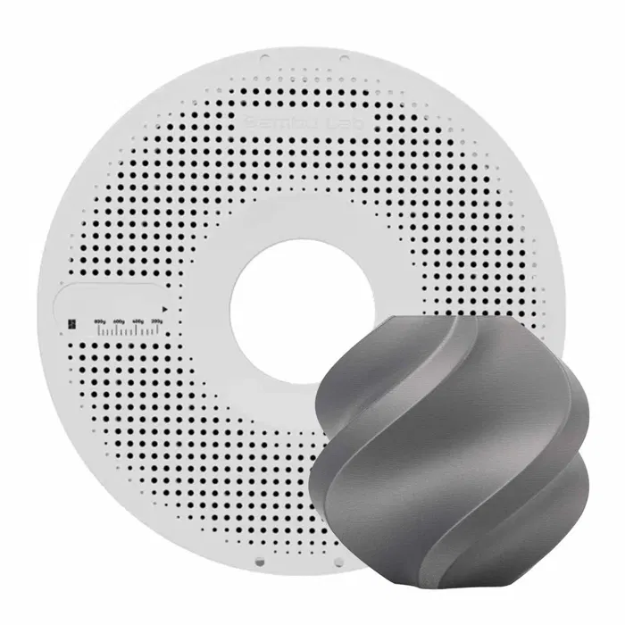 Bambu Lab PLA TOUGH - PRATA - COM CARRETEL REUTILIZÁVEL BAMBU