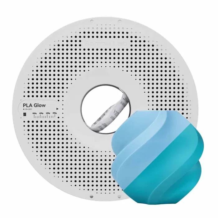 Bambu Lab PLA GLOW - GLOW BLUE - COM CARRETEL BAMBULAB