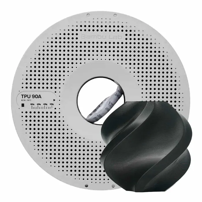 Bambu Lab BAMBU TPU 90A - PRETO - COM CARRETEL REUTILIZÁVEL BAMBU