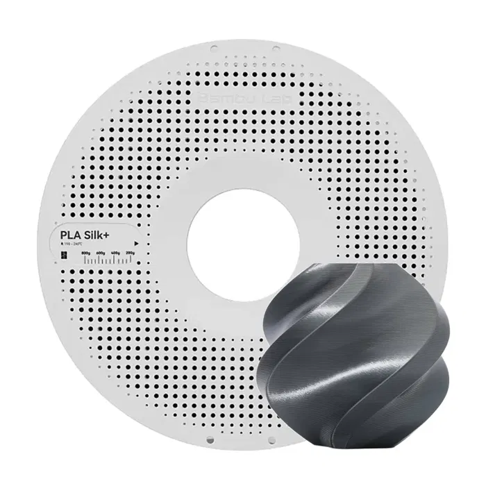 Bambu Lab BAMBU PLA SEDA + CINZA TITÃ - COM CARRETEL REUTILIZÁVEL BAMBU