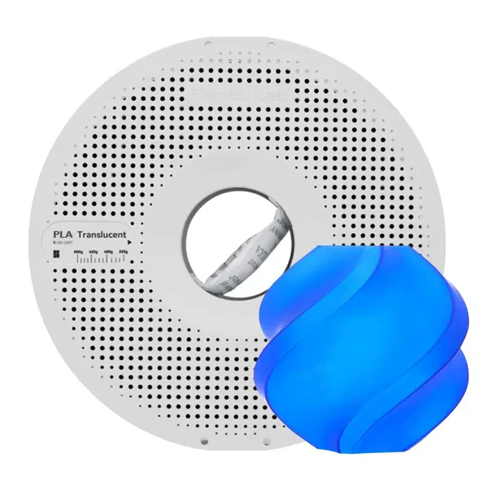 Bambu Lab PLA TRANSLUCIDO - AZUL - COM CARRETEL BAMBULAB
