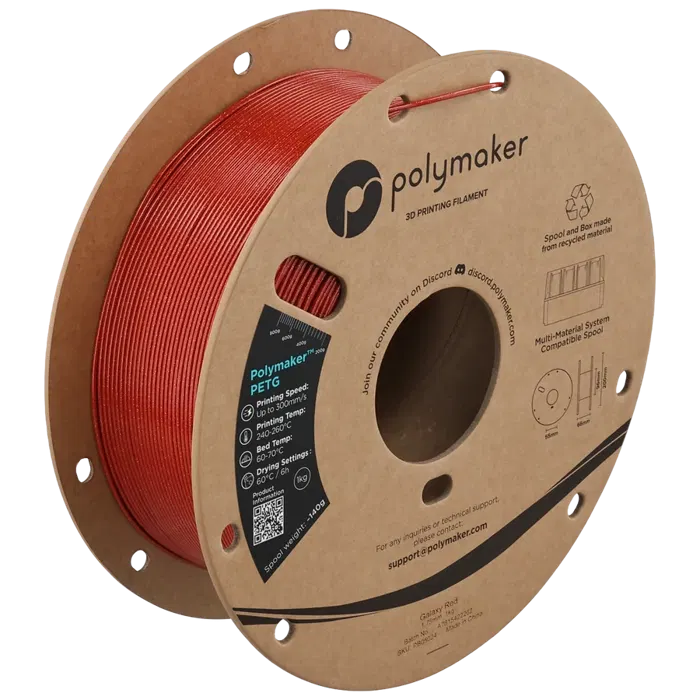 Polymaker POLYMAKER PETG GALAXY VERMELHO