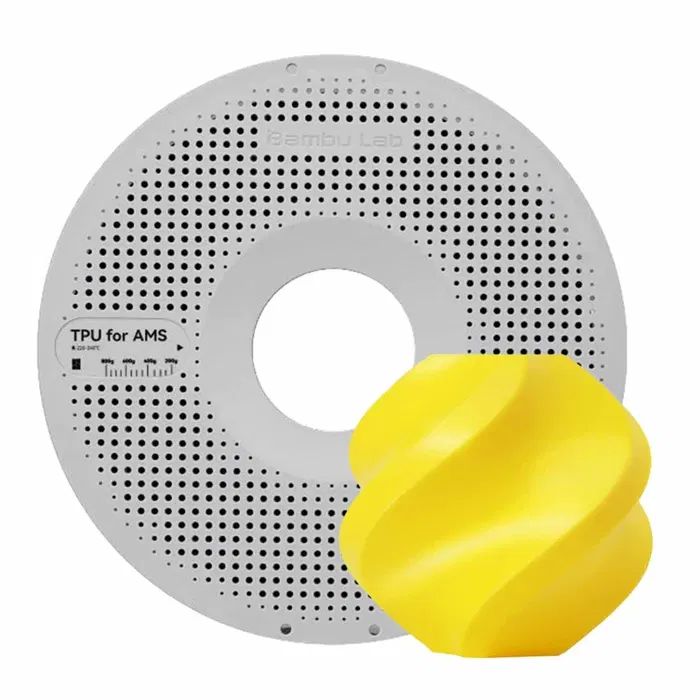 Bambu Lab TPU BAMBU PARA AMS-AMARELO - COM CARRETEL REUTILIZÁVEL BAMBU