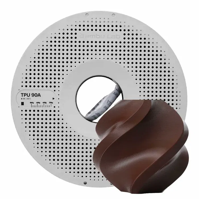 Bambu Lab BAMBU TPU 90A - COCOA BROWN - COM CARRETEL REUTILIZÁVEL BAMBU