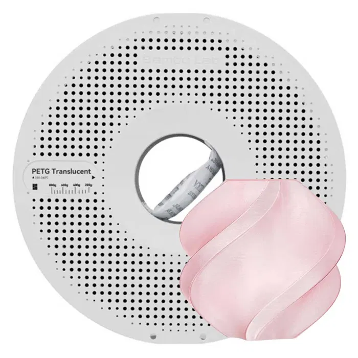 Bambu Lab FILAMENTO PETG TRANSLUCIDO ROSA C/ CARRETEL REUTILIZÁVEL