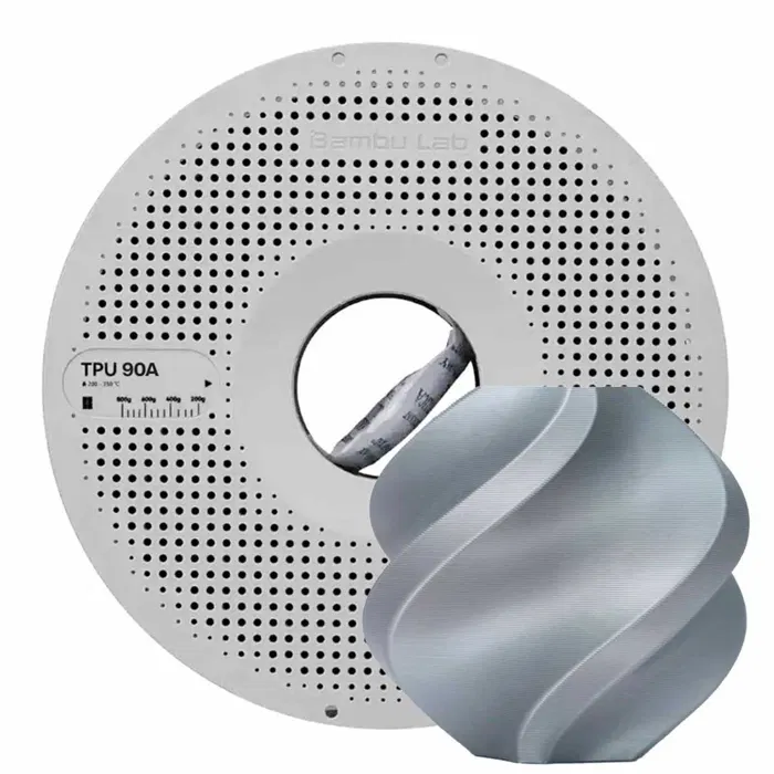 Bambu Lab BAMBU TPU 90A - MERCÚRIO - COM CARRETEL REUTILIZÁVEL BAMBU