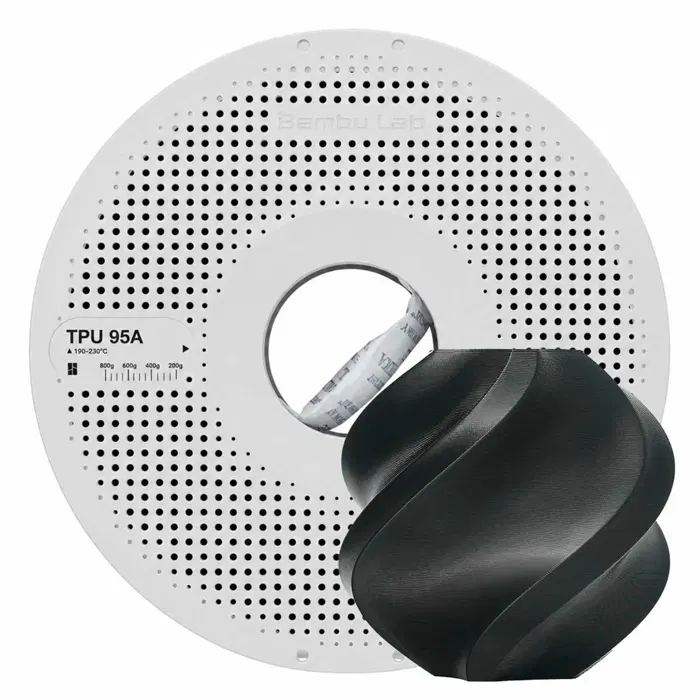 Bambu Lab BAMBU TPU 95A HF-PRETO - COM BOBINA REUTILIZÁVEL BAMBU