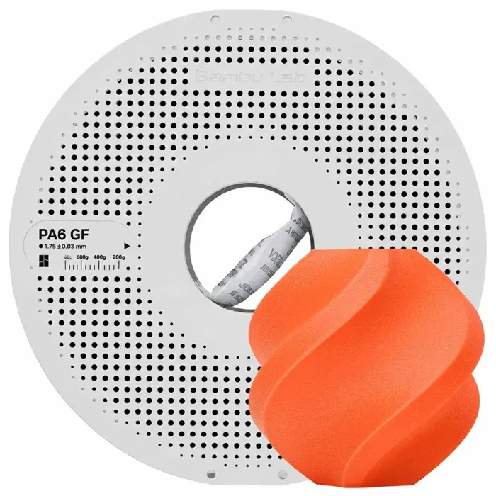 Bambu Lab BAMBU PA6-GF-LARANJA - COM CARRETEL REUTILIZÁVEL BAMBU