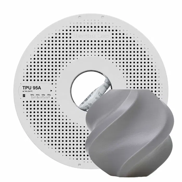 Bambu Lab BAMBU TPU 95A HF-CINZA - COM CARRETEL REUTILIZÁVEL BAMBU
